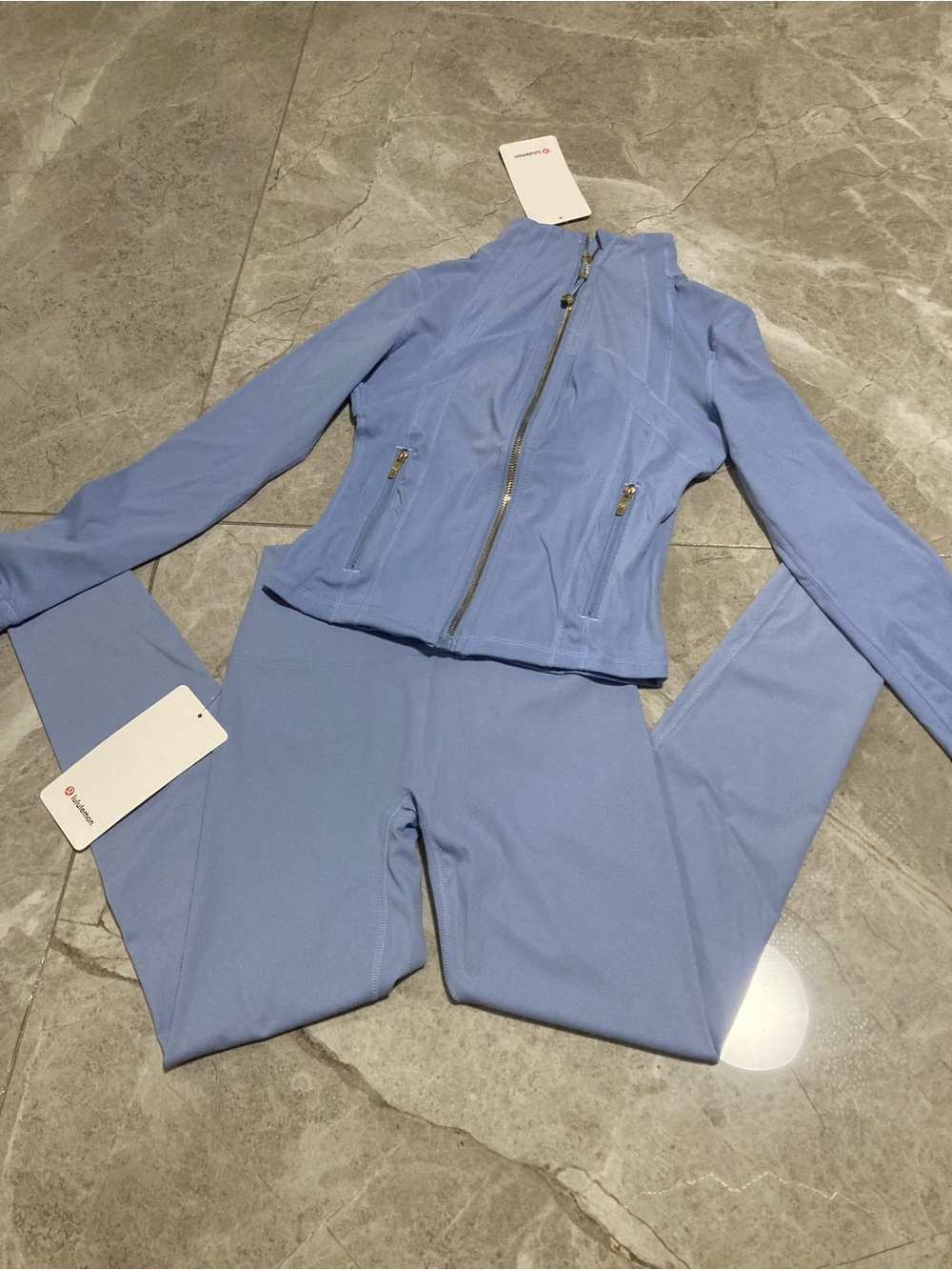 lululemon athletica Periwinkle Zip-Up Jacket and Leggings Set